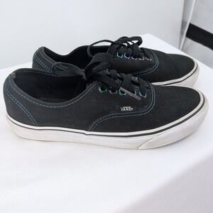 Vans Black Canvas Skate Sneakers Iridescent Eyelets Womens 8 Mens 6.5